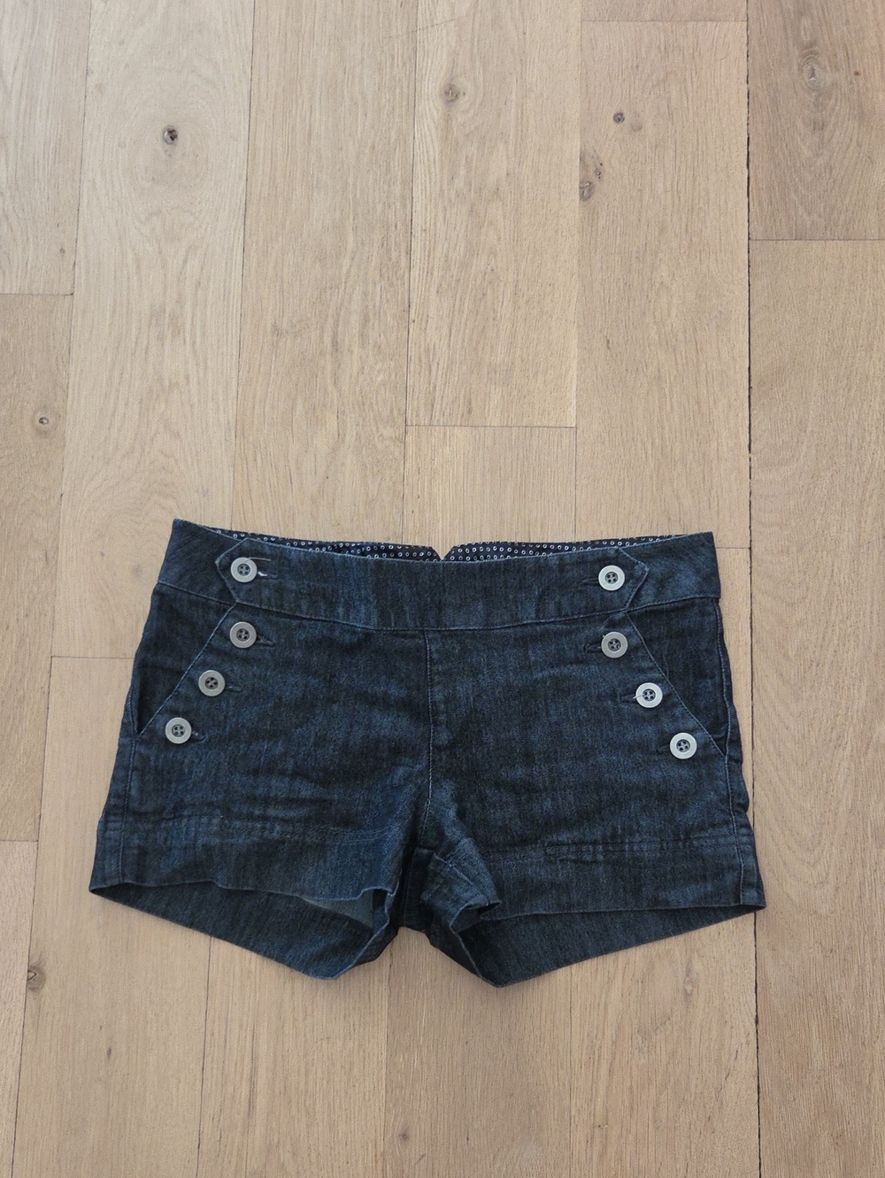 Boom Boom Jeans Dark Blue Button-Front Jean Shorts